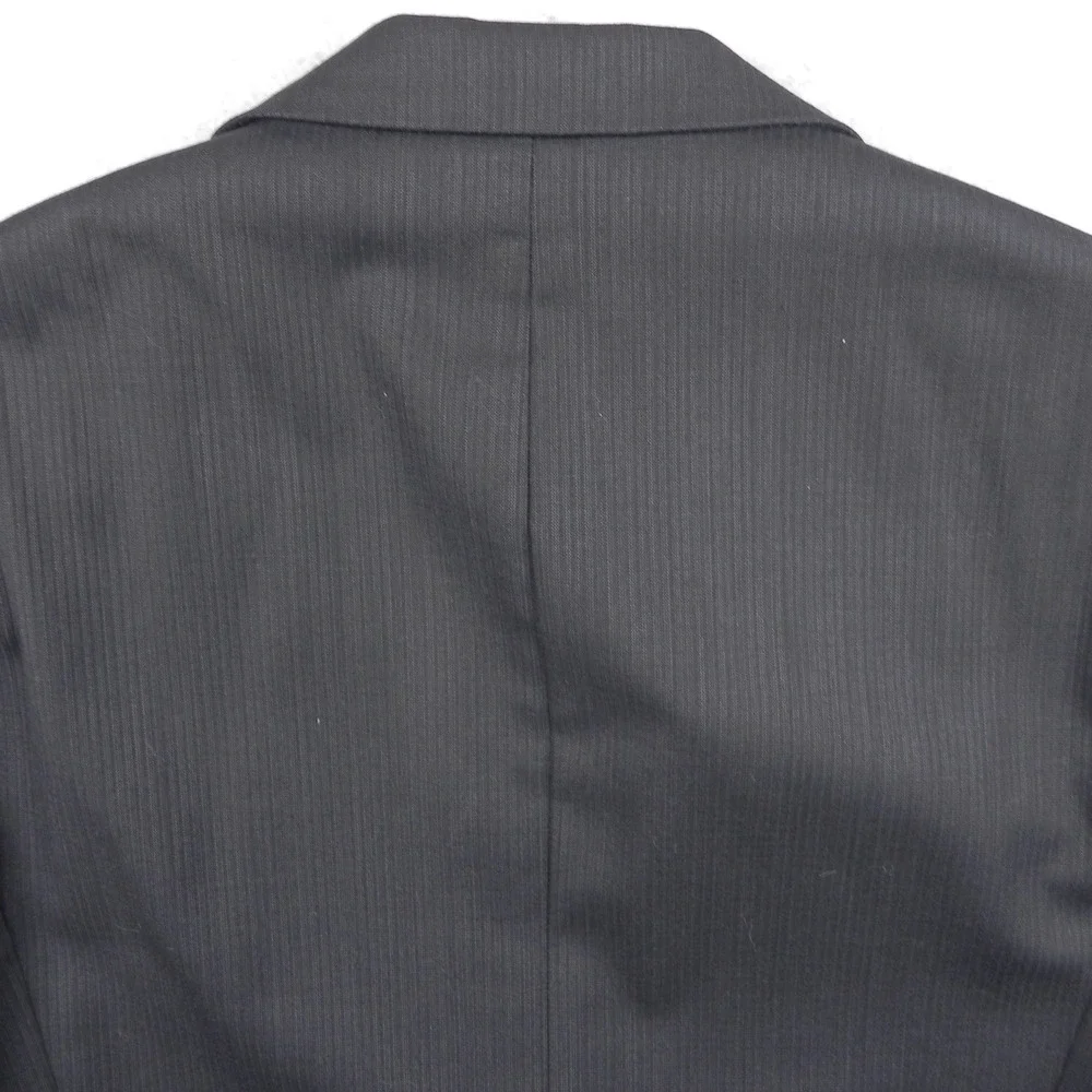 Marc Anthony Suit Jacket Mens 40L Black Pinstripe 100% Wool 2 Button Blazer Coat